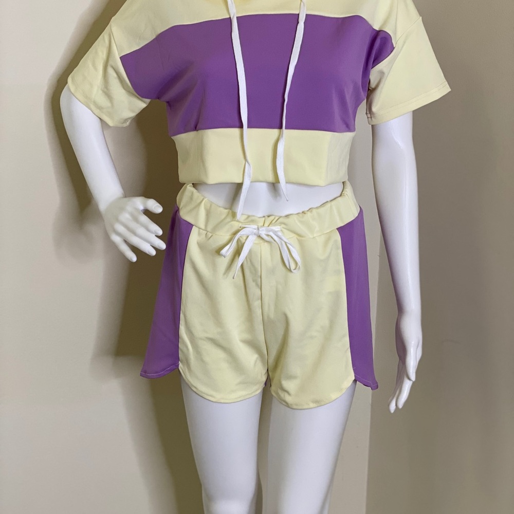 Lavender Cropped Track Set - Picture 2 of 3